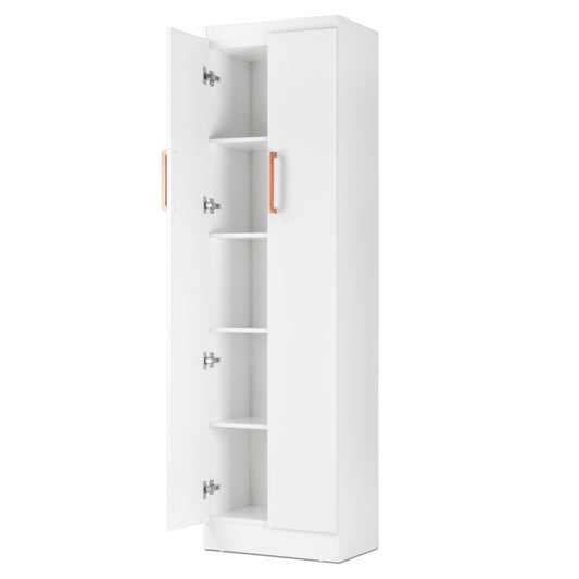 Ropero Closet Armario de Madera 2 Puertas y 5 EntrepañosDRESMULTI2-BLA