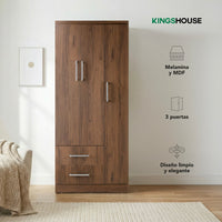 Thumbnail for Ropero Closet Armario Ropa de Madera 3 Puertas y 2 Cajones