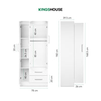 Thumbnail for Ropero Closet Armario Ropa de Madera 3 Puertas y 2 Cajones