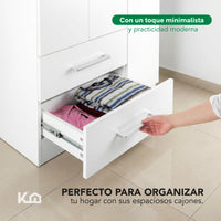 Thumbnail for Ropero Closet Armario Ropa de Madera 3 Puertas y 2 Cajones