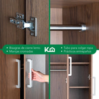 Thumbnail for Ropero Closet Armario Ropa de Madera 3 Puertas y 2 Cajones