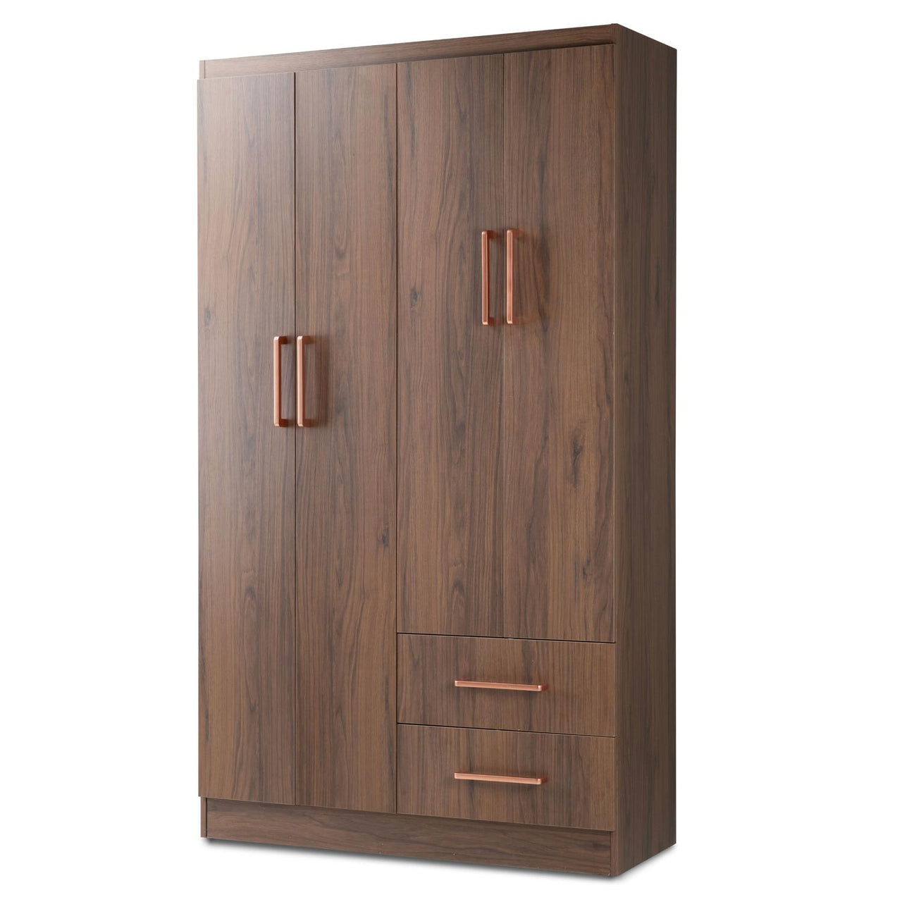 Ropero Closet Armario Ropa de Madera 4 Puertas y 2 Cajones