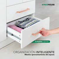 Thumbnail for Ropero Closet Armario Ropa de Madera 4 Puertas y 2 Cajones