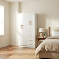 Thumbnail for Ropero Closet Armario Ropa de Madera 4 Puertas y 2 Cajones