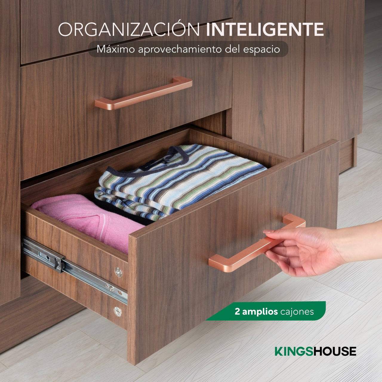 Ropero Closet Armario Ropa de Madera 6 Puertas y 2 Cajones