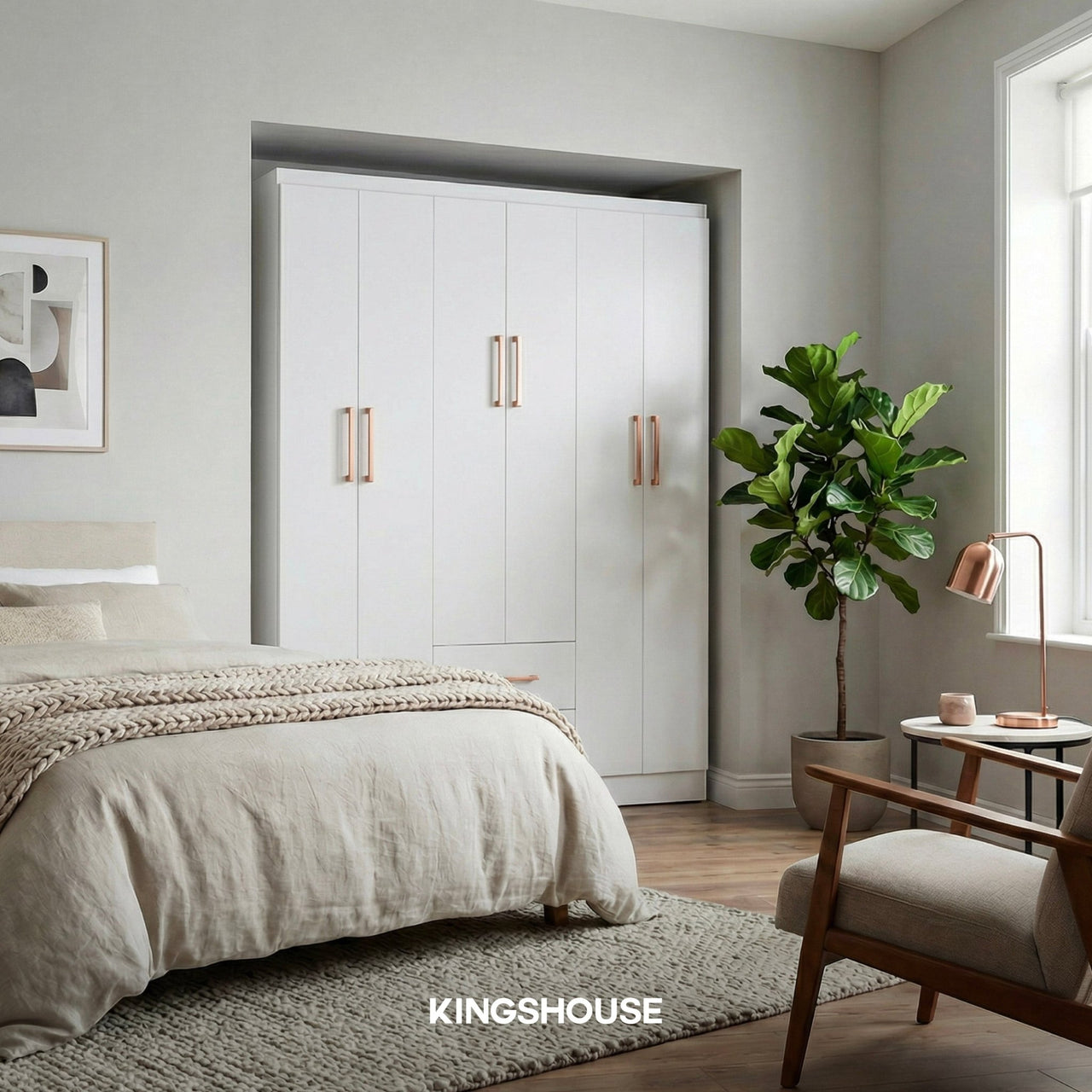 Ropero Closet Armario Ropa de Madera 6 Puertas y 2 Cajones