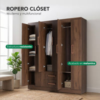 Thumbnail for Ropero Closet Armario Ropa de Madera 6 Puertas y 2 Cajones