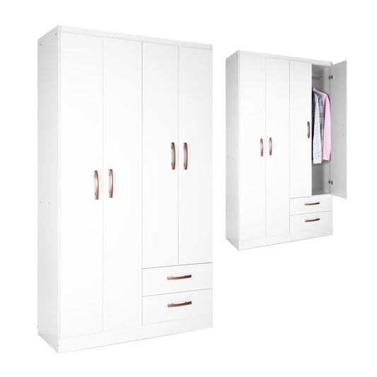Ropero Guardaropa Armario Moderno Con 4 Puertas Y 2 CajonesDRESMULTI4 - BLA