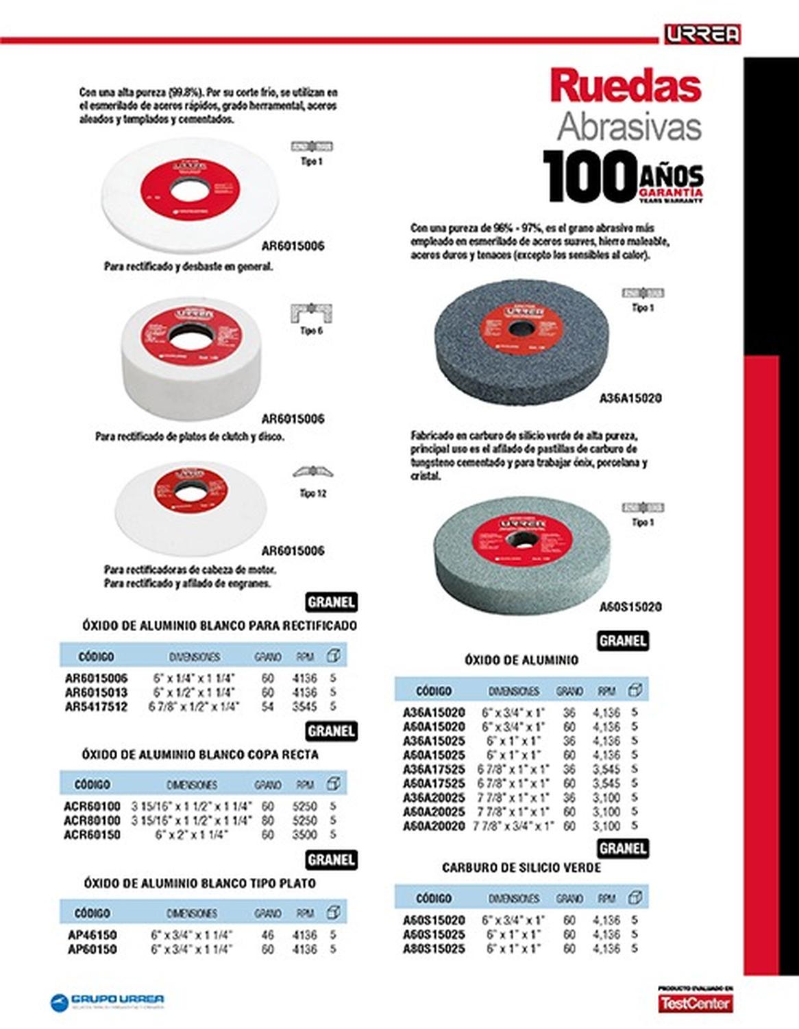 Rueda Abrasiva Alo 6x3/4 gno36 A36a15020 Urrea