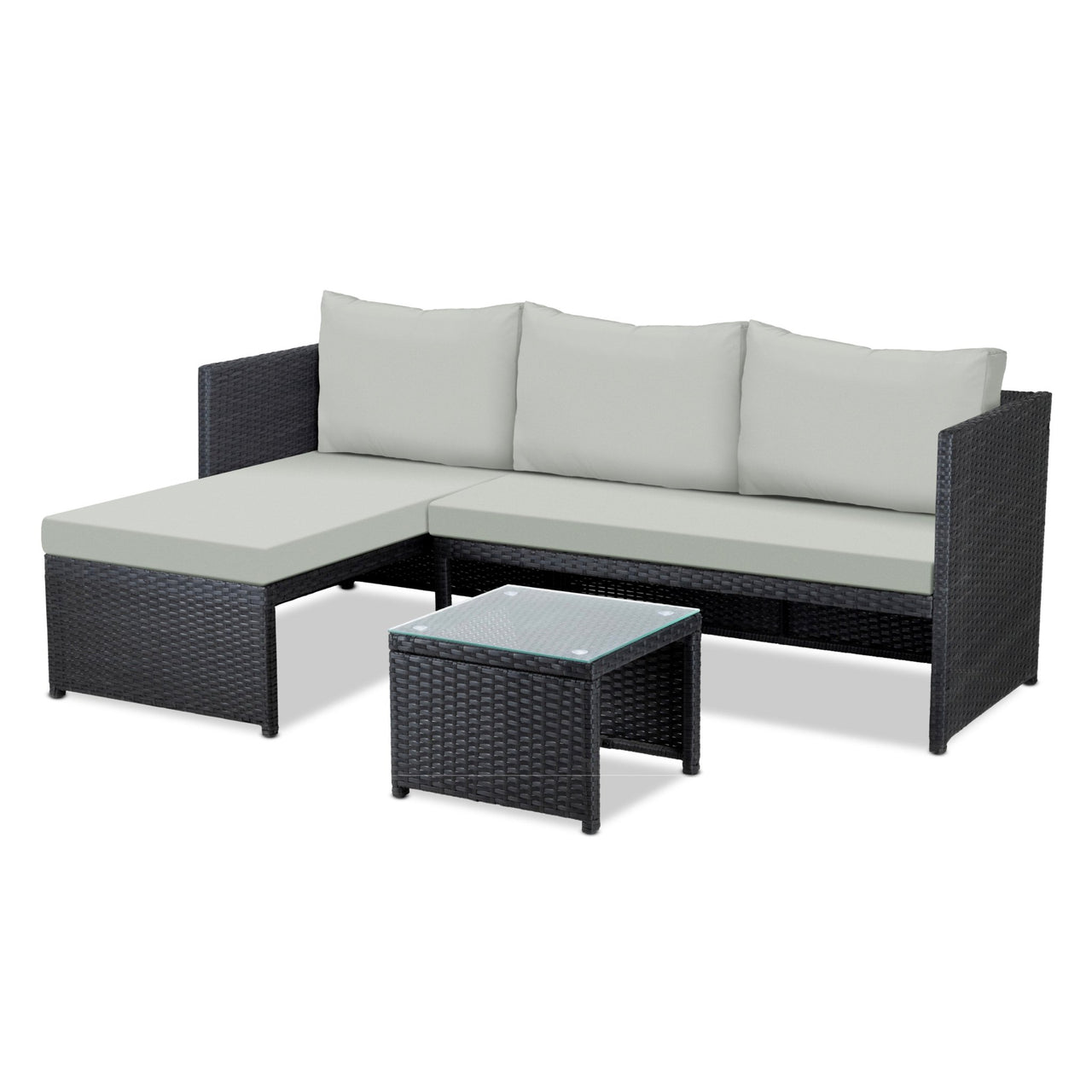 Sala de Mimbre para Exteriores y Jardín Esquina Derecha