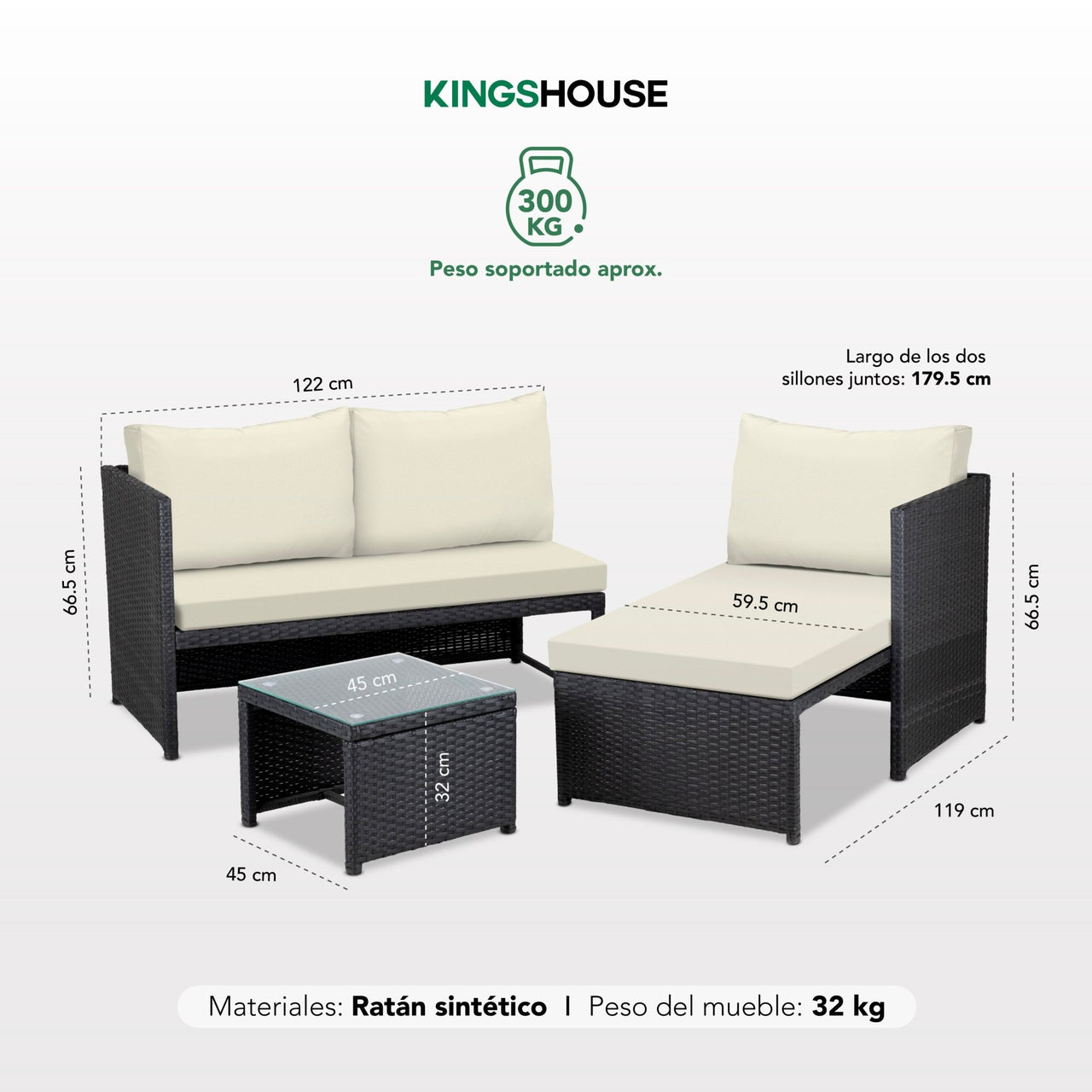 Sala de Mimbre para Exteriores y Jardín Esquina Izquierda