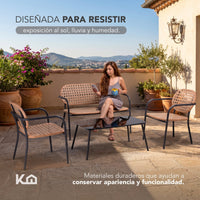 Thumbnail for Sala Exterior Jardín Terraza 4 Piezas Mesa De Vidrio