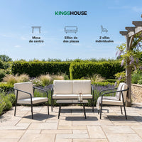 Thumbnail for Sala Exterior Jardín Terraza 4 Piezas Mesa De Vidrio