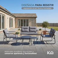Thumbnail for Sala Exterior Jardín Terraza 5 Piezas 2 Mesas De Metal