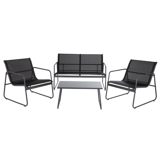 Sala Exterior Juego Para Jardín Exterior Silver TextileneLIV - SILVER4 - GRI