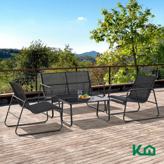 Sala Exterior Juego Para Jardín Exterior Silver TextileneLIV - SILVER4 - GRI