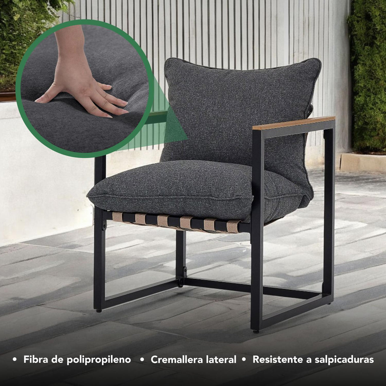 Sala Exterior Juego Para Jardín Exterior Silver Textilene
