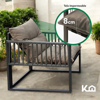 Thumbnail for Sala Exterior Ratán Tejido Para Balcón Terraza 4 Piezas