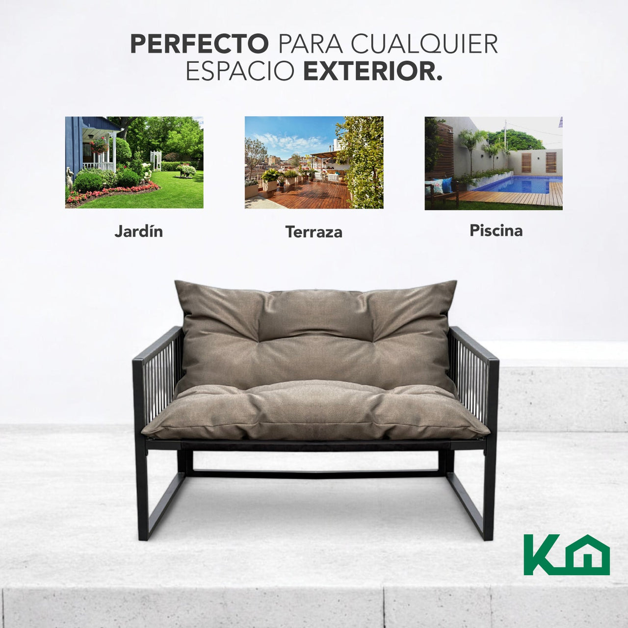 Sala Exterior Ratán Tejido Para Balcón Terraza 4 Piezas