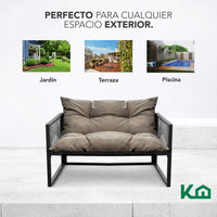Thumbnail for Sala Exterior Ratán Tejido Para Balcón Terraza 4 Piezas