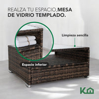 Thumbnail for Sala Exterior En L Ratán 4 Piezas Para Jardín Terraza