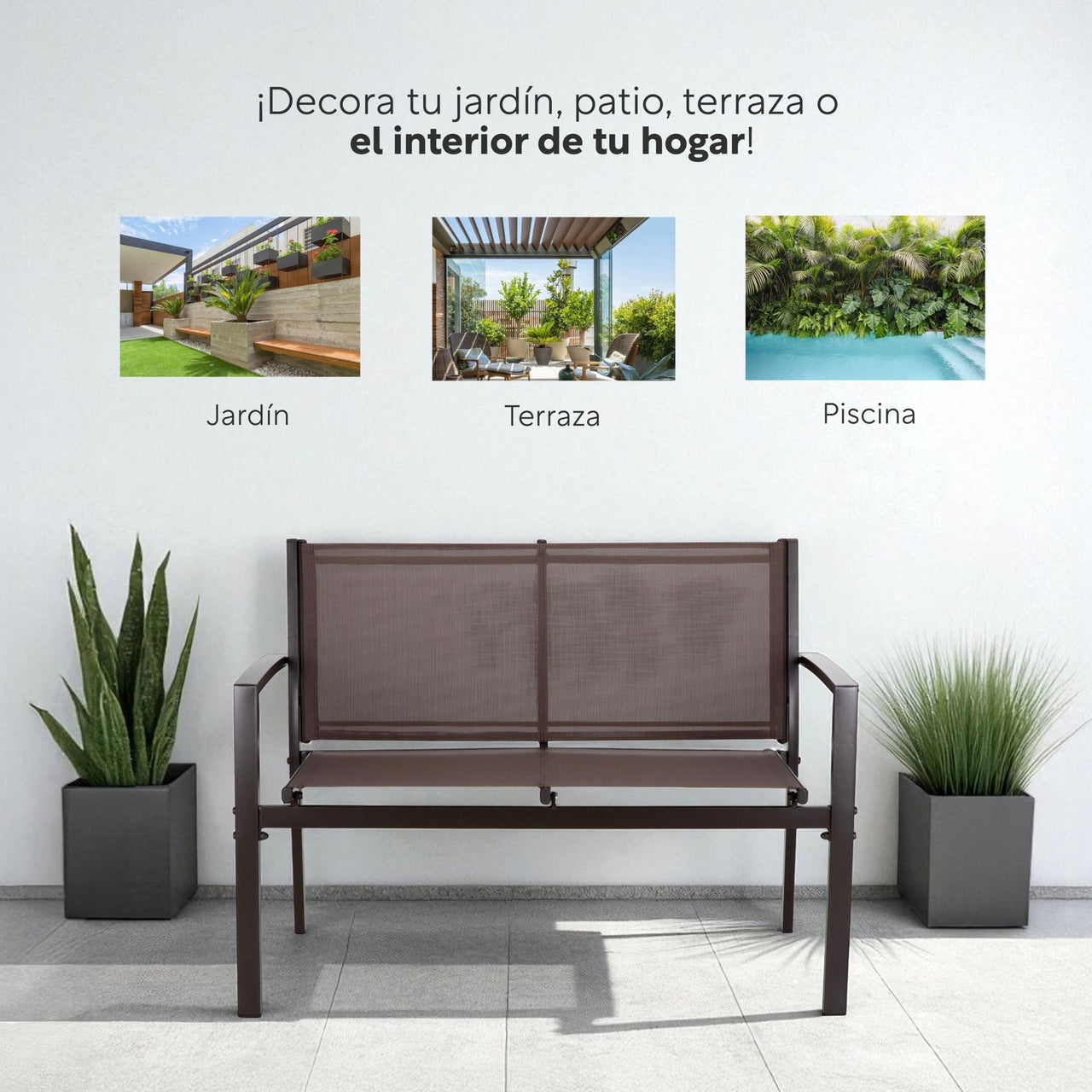 Sala Exterior para Jardin Textileno Sillas Sillon Mesa 4Pzas
