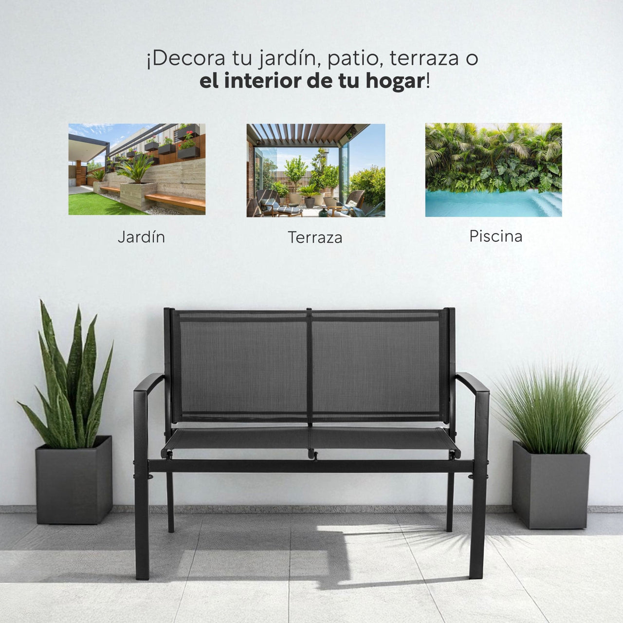 Sala Exterior para Jardin Textileno Sillas Sillon Mesa 4Pzas