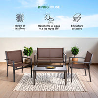 Thumbnail for Sala Exterior para Jardin Textileno Sillas Sillon Mesa 4Pzas
