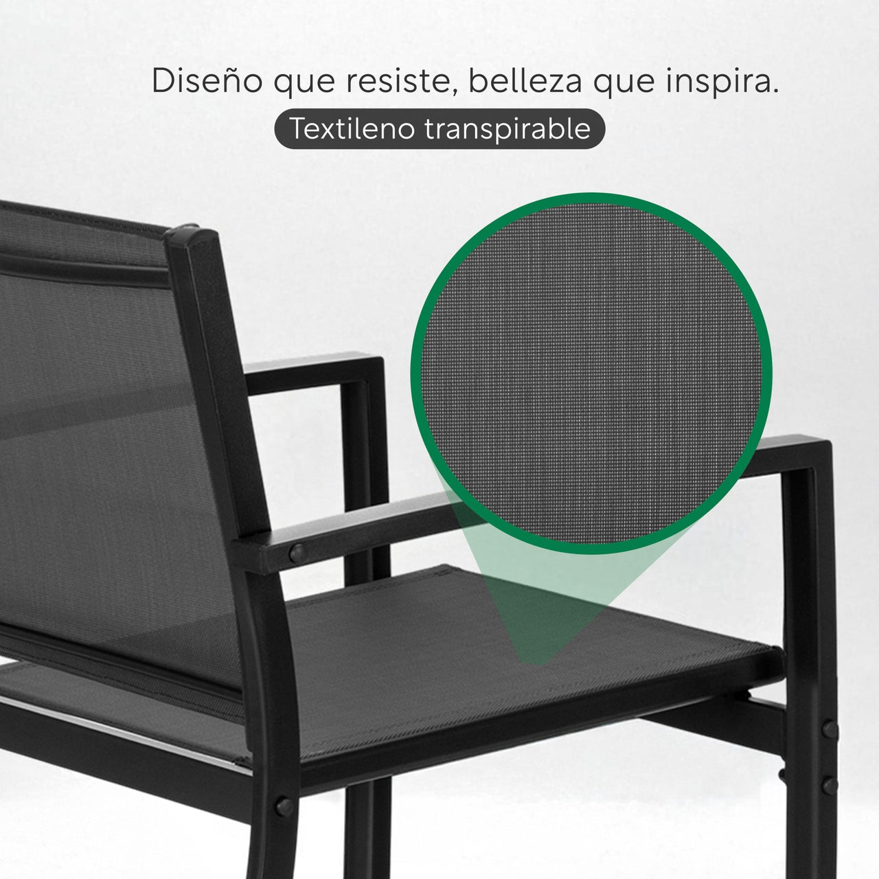 Sala Exterior para Jardin Textileno Sillas Sillon Mesa 4Pzas