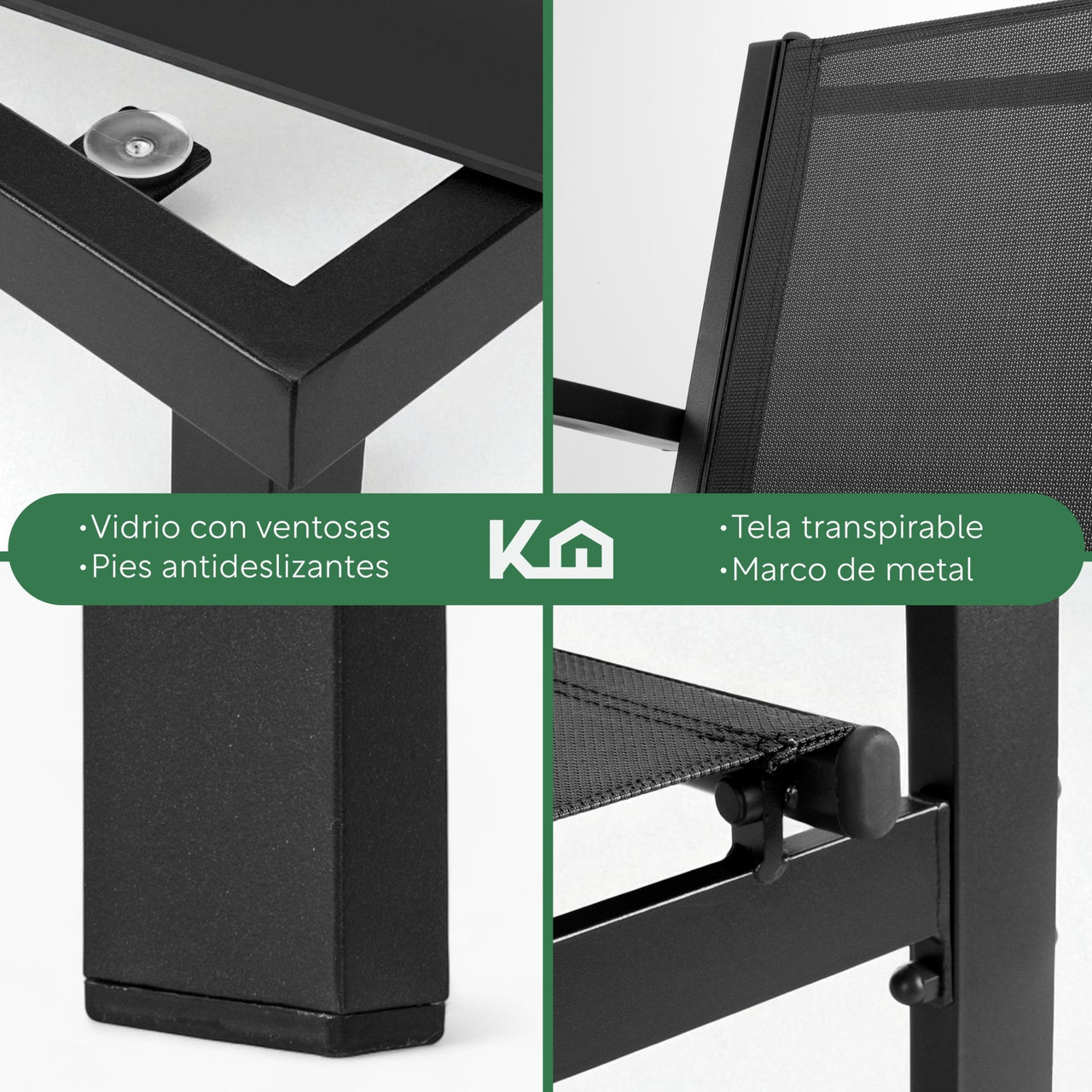 Sala Exterior para Jardin Textileno Sillas Sillon Mesa 4Pzas