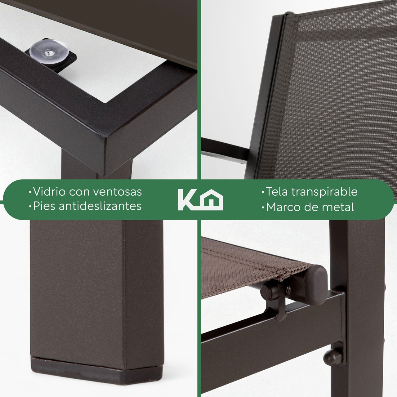 Sala Exterior para Jardin Textileno Sillas Sillon Mesa 4Pzas