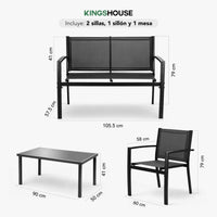 Thumbnail for Sala Exterior para Jardin Textileno Sillas Sillon Mesa 4Pzas