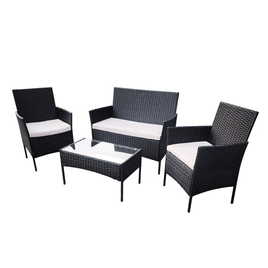 Sala para Exteriores Jardin de Mimbre Negro CojinesKH4PLSR
