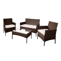 Thumbnail for Sala Rattan Para Exterior Jardin Mimbre Marron Cojines Beige