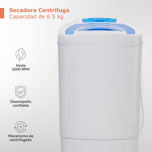 Secadora Centrífuga Eléctrica 6.5 kg Acero InoxidableSEC65