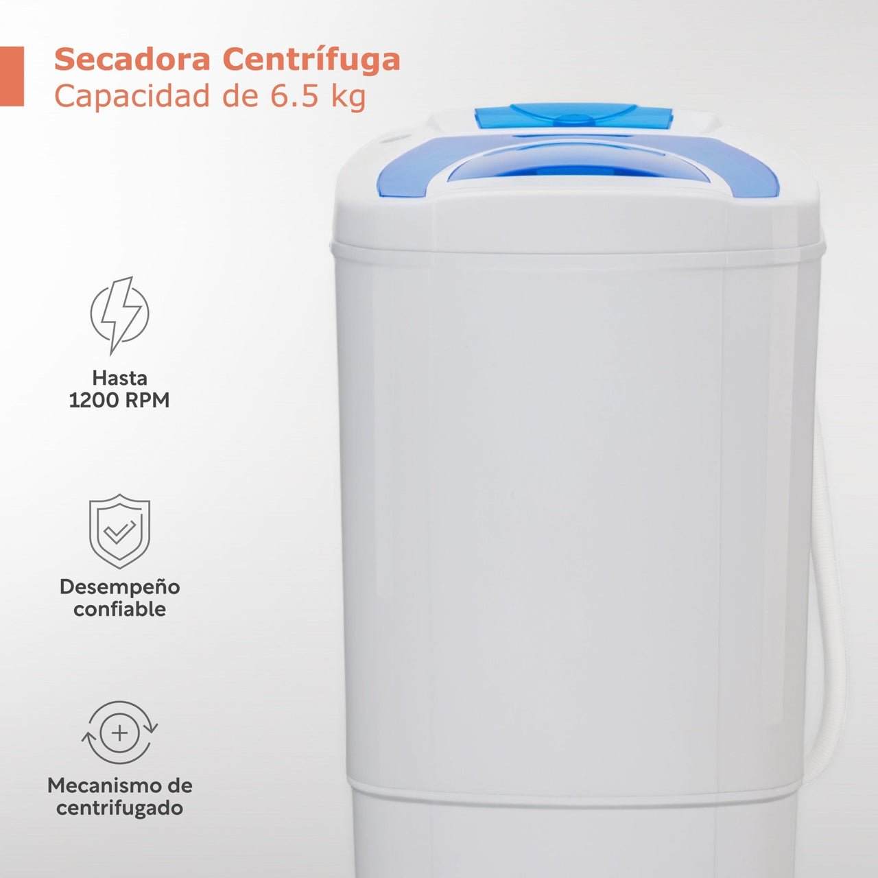 Secadora Centrífuga Eléctrica 6.5 kg Acero Inoxidable