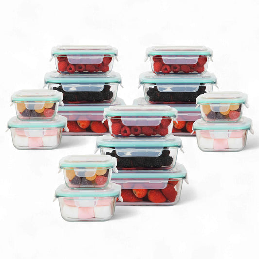 Set Contenedores De Vidrio 15 Piezas Recipientes HerméticosCONT - HERMET5X3