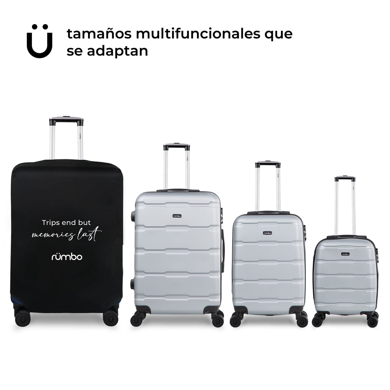 Set de 4 Maletas Rígidas con Ruedas Carry On 10 kg, 20 kg