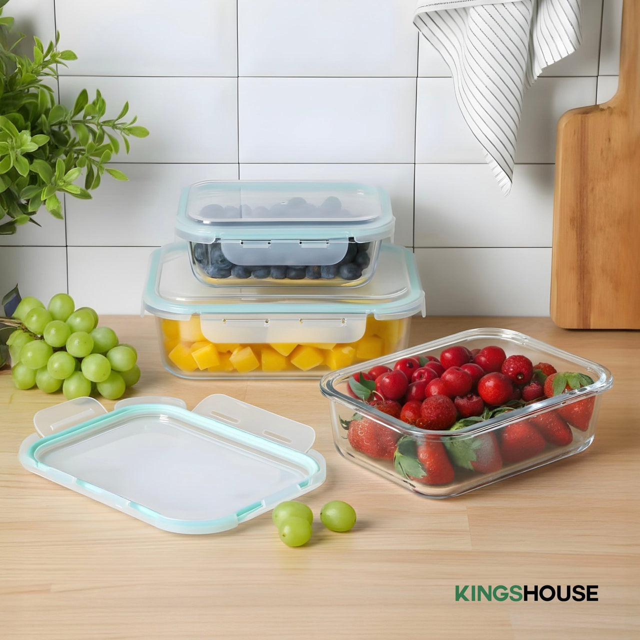 Set De Contenedores Hermeticos Recipiente De Vidrio 5pzas