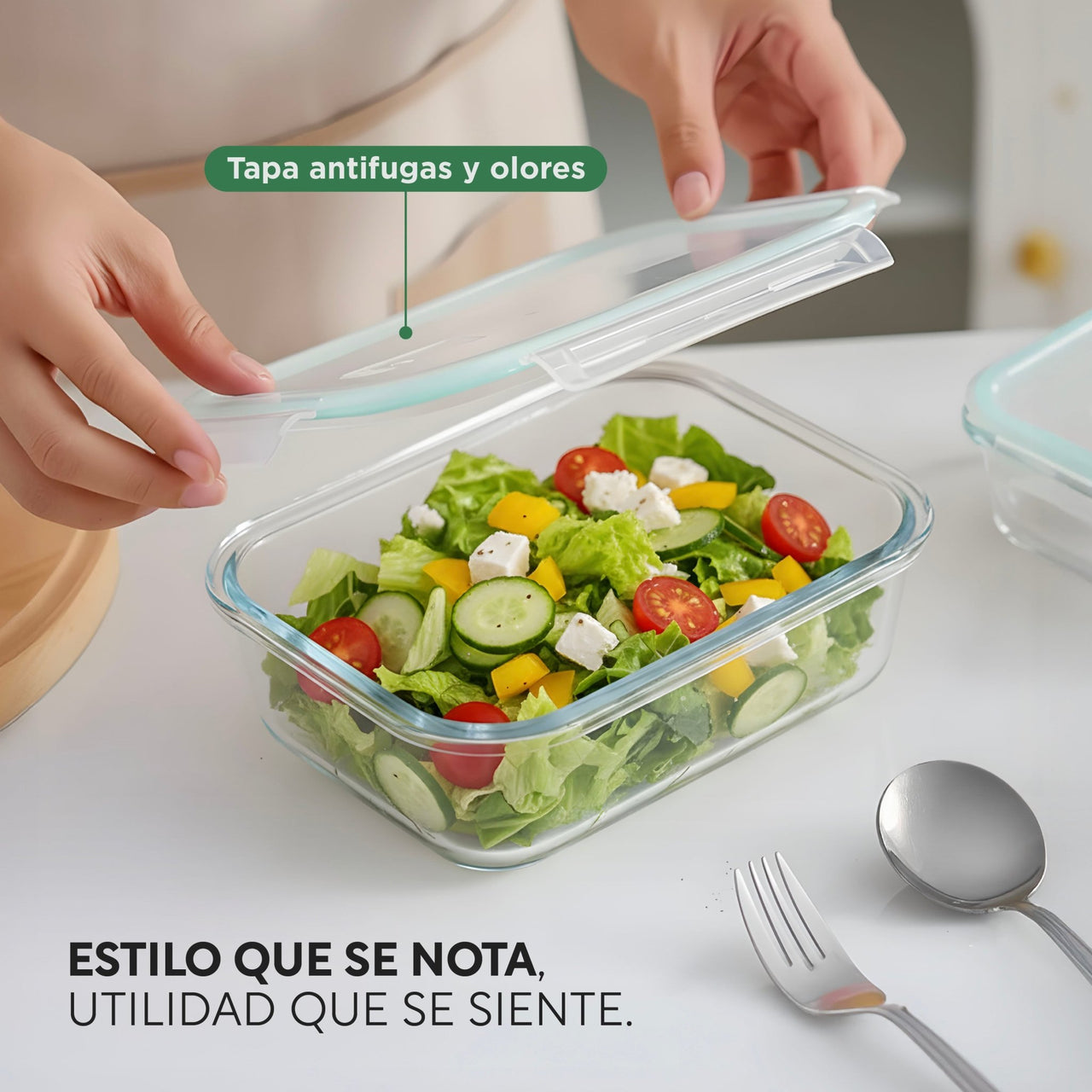 Set De Contenedores Hermeticos Recipiente De Vidrio 5pzas