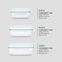 Thumbnail for Set De Contenedores Hermeticos Recipiente De Vidrio 5pzas