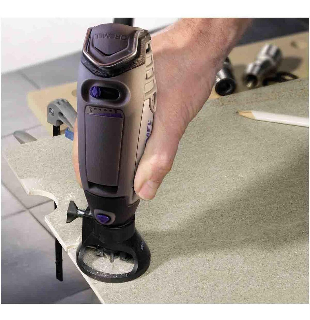 Set De Corte Para Azulejo De Pared Soporte Broca 566 Dremel