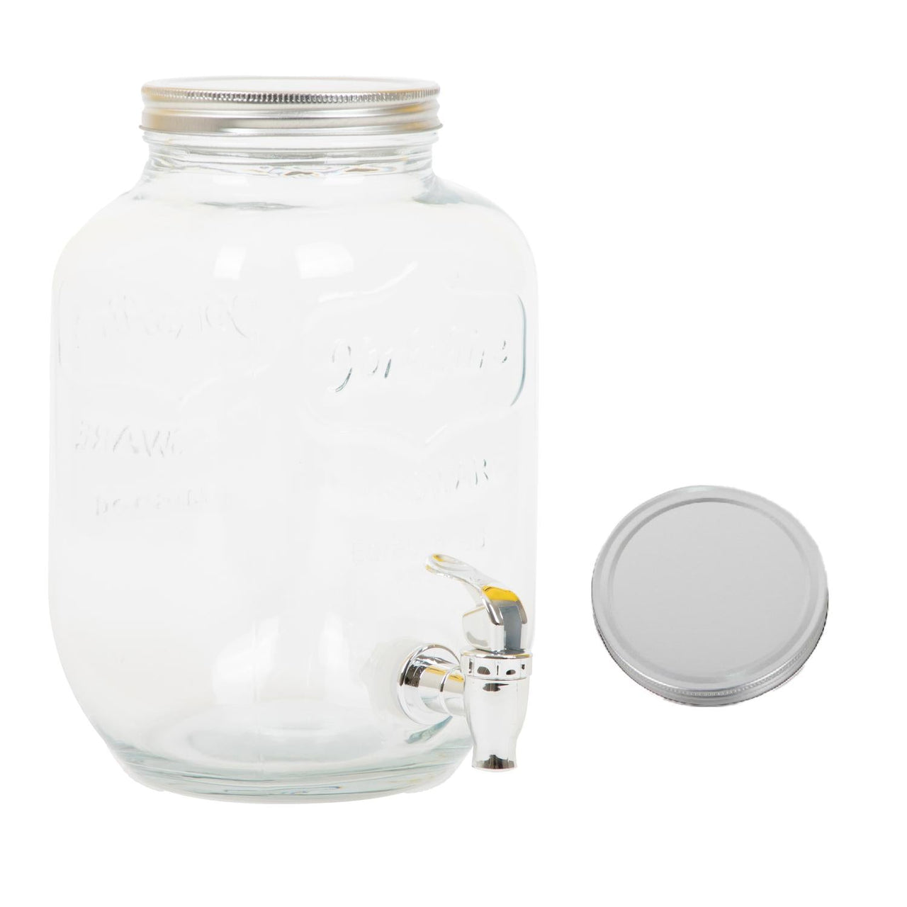 Set De Dispensadores Bebidas 4 Litros Mason Jar Base Metal