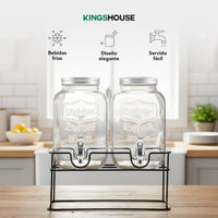 Thumbnail for Set De Dispensadores Bebidas 4 Litros Mason Jar Base Metal