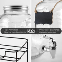 Thumbnail for Set De Dispensadores Bebidas 4 Litros Mason Jar Base Metal