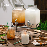Thumbnail for Set De Dispensadores Bebidas 4 Litros Mason Jar Base Metal