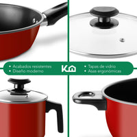 Thumbnail for Set de Ollas, Sartenes y Hervidor de Acero de Carbono