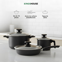 Thumbnail for Set de Ollas, Sartenes y Hervidor de Acero de Carbono