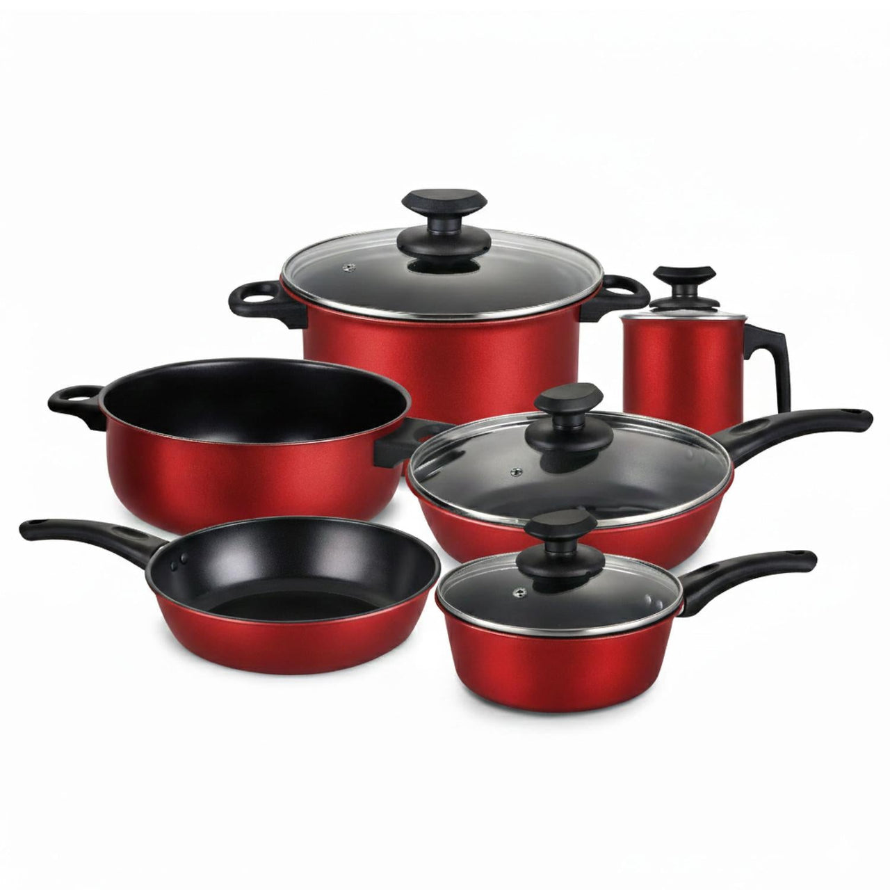 Set de Ollas, Sartenes y Hervidor de Acero de Carbono