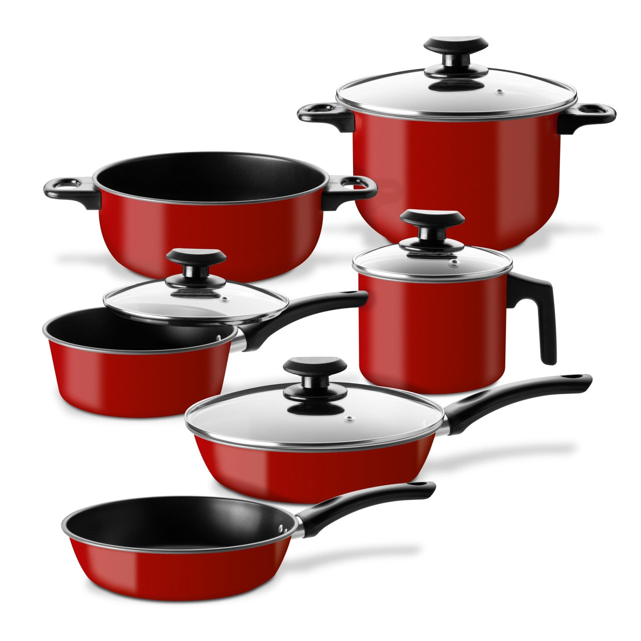 Set de Ollas, Sartenes y Hervidor de Acero de Carbono